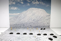 DSF-004 ジオラマシート 雪山背景のレイアウトサンプル画像