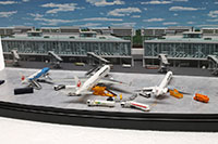 DSm-A001 ジオラマシートmini [FREE 駐機場セット]のレイアウトサンプル画像